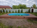 Отделка бассейна террасной доской из ДПК Good Cover Премиум 140х30мм цвет коричневый