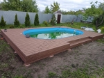 Отделка бассейна террасной доской из ДПК Good Cover Премиум 140х30мм цвет коричневый