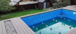 Монтаж подиума для бассейна с встроенными декоративными грядками из террасной доски ДПК Good Cover Стандарт