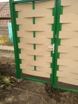 Монтаж 3D сетки, планкена SaveWood на ворота Монтаж 3D сетки, планкена SaveWood на ворота